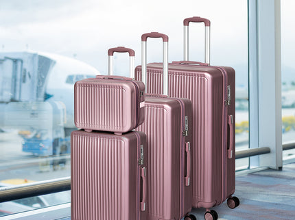 Slimbridge Luggage Suitcase Trolley Rose gold 4pc 14"+20"+24"+28"-1864184374199717895