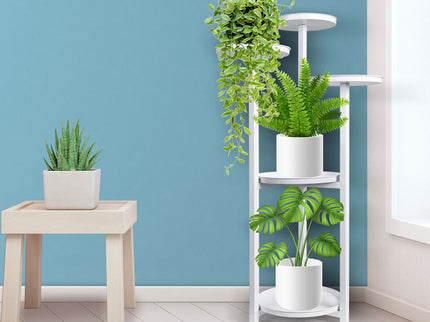 Levede Plant Stand Outdoor Indoor Flower White Medium-1864184713443414022