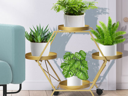 Levede Plant Stand Garden Outdoor Indoor Gold-1864184724919029767