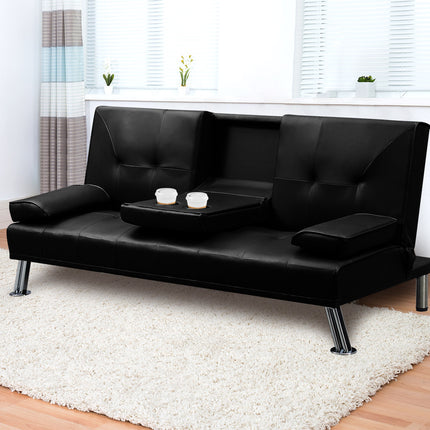 Levede Sofa Bed Adjustable Recliner Black-1975420502193344519