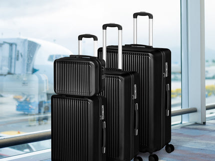 Slimbridge Luggage Suitcase Trolley Black 4pc 14"+20"+24"+28"-1864184374052917255