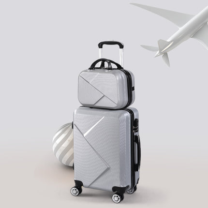 Slimbridge 2pcs 20"Travel Luggage Set Grey-1864184361226735623