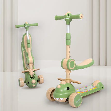 BoPeep Foldable Kids Scooter Flip-able Seat Green-1973193421006966790