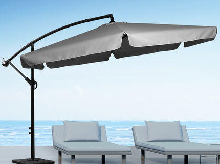 Mountview 3M Cantilever Umbrella Outdoor Grey With Base-1864184448539561991