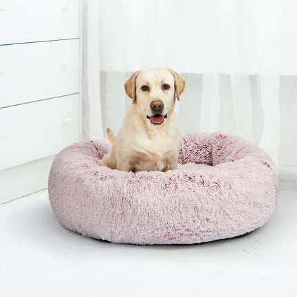 PaWz Pet Bed Cat Dog Donut Nest Calming L Pink Large-1973193629174468615