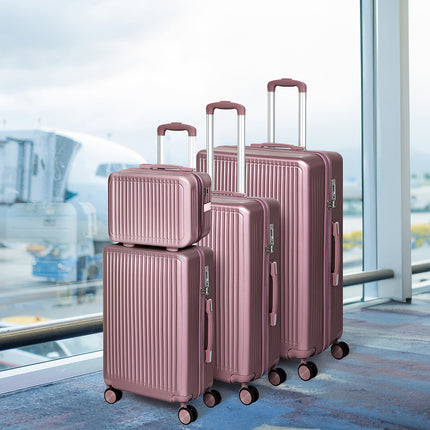 Slimbridge Luggage Suitcase Trolley Rose gold 4pc 14"+20"+24"+28"-1973193944368025607
