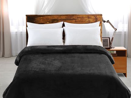 DreamZ 320GSM 220x160cm Ultra Soft Mink Black Single-1942353325391482887