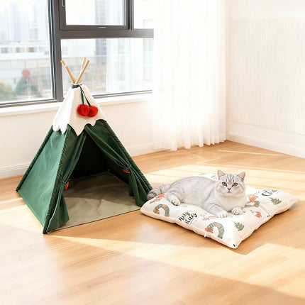 Pawz Pet Tent Dog Cat Tent Bed Washable Indoor Green-2029387296536662023