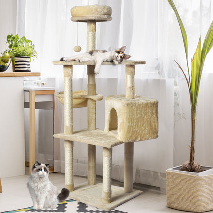 PaWz Cat Tree Toy Scratching Post Scratcher Beige-1973193908578029575