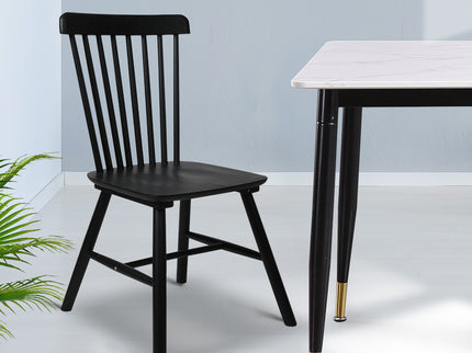 Levede 2x Dining Chairs Kitchen Winsor Black-1942353393091743751