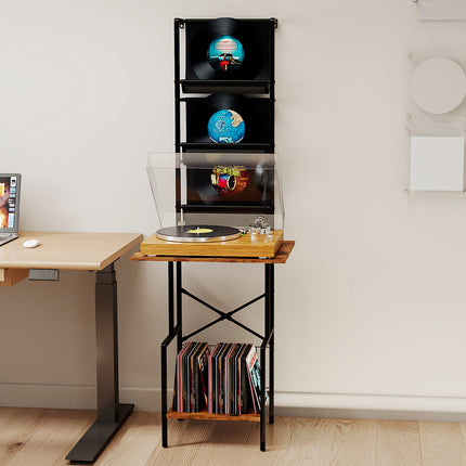 Levede Tall Record Player Stand Vinyl Storage Up to 200 Albums Turntable Rack-2050056774895144968