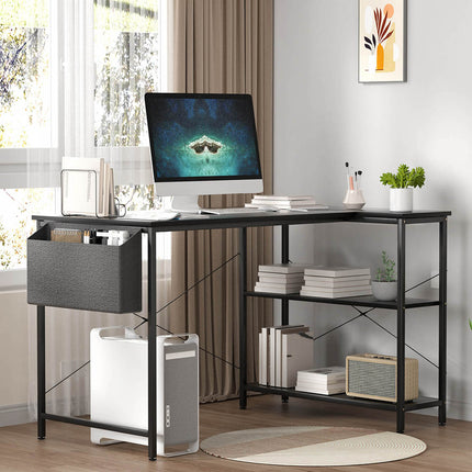 Levede L Shaped Computer Desk Home Desk Black-1973193441059934215