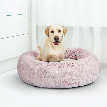 PaWz Pet Bed Cat Dog Donut Nest Calming L Pink Large-1954802517737082887