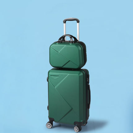 Slimbridge 2pcs 20"Travel Luggage Set Green-1864184361084129287
