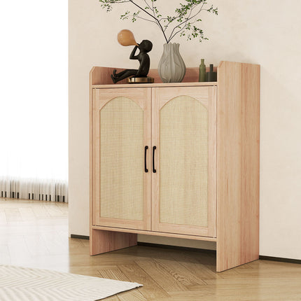 Levede 5 Tier Shoe Cabinet Wooden Double Door Storage Rack Organiser Entryway-2065254300241760264