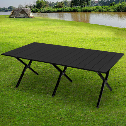 Levede Folding Camping Table Portable Black-1975420437294878727