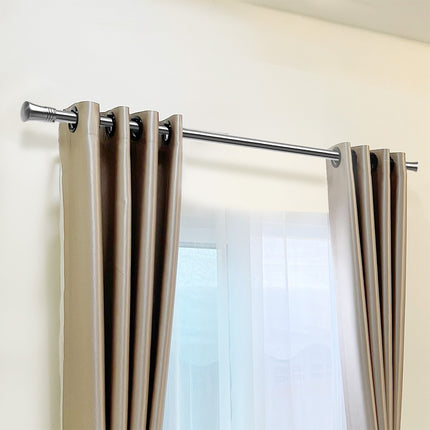 Marlow Satin Nickel Curtain Rod Steel Quiet Rail Pole Pommel Set Adjustable-1954802388523159559