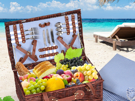 4 Person Picnic Basket Baskets Set Outdoor-1864183149525864454