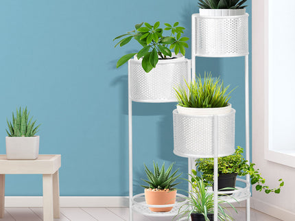Levede 6 Tier Plant Stand Swivel Outdoor White-1864184717847433223