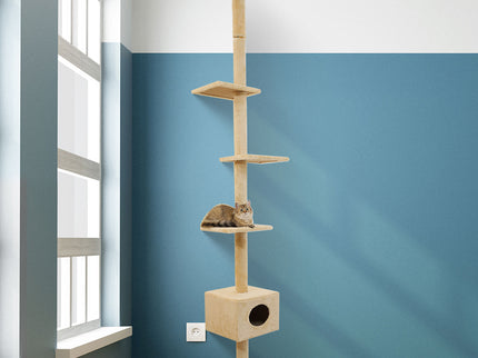 PaWz Cat Scratching Post Tree Cubby Beige-1864184525895110663