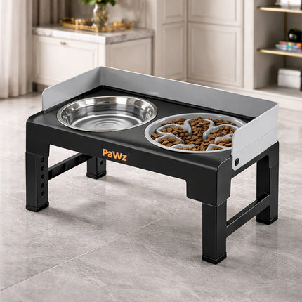 Pawz Elevated Dog Bowls Pet Feeder 6 Height Adjustable Raised Food Water Large-2029334098807492615