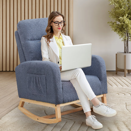 Levede Rocking Chair Ottoman Footrest With Side Pocket-1973193518579060742