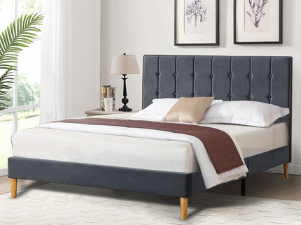 Levede Bed Frame Queen Size Mattress Grey-1910113208035840007