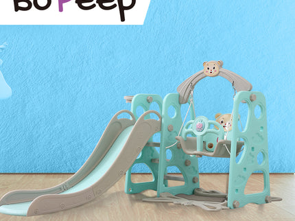 BoPeep Kids Slide Swing Basketball Ring Blue-1831592554110521351