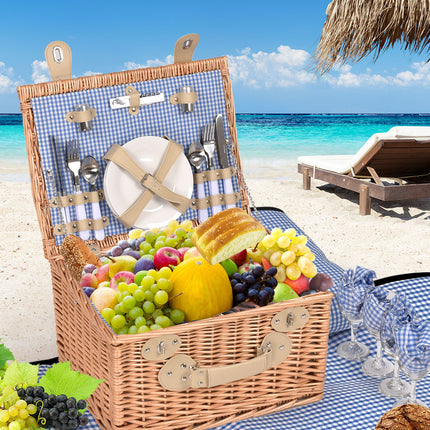 4 Person Picnic Basket Baskets Set Outdoor-1973193795319238662