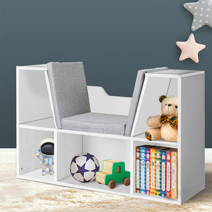 Levede Kids Bookcase Toys Box Shelf White-1975420408001859591