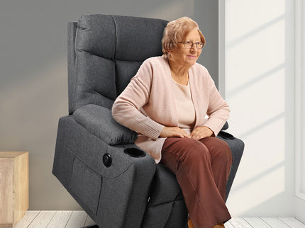 Levede Recliner Chair Electric Lift Grey-1864184459734159367