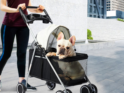 PaWz Large Pet Stroller Dog Cat Carrier Black-1864184624759050247
