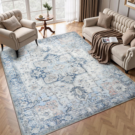 Marlow Floor Rug Vintage Polyester Washable Area Rugs-2029387291117621255