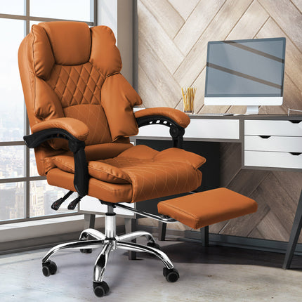 Levede Gaming Chair Office Computer Brown Footrest-1973194005621641223