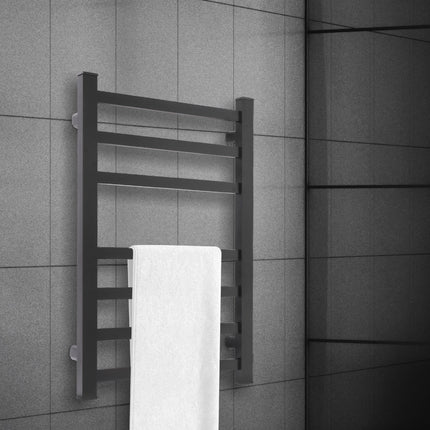 Heated Towel Rail Warmer Rack Wall Mounted Black-1973193892169912327