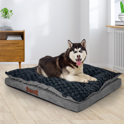 Dog Calming Bed Warm Soft Plush Comfy M Grey Medium-1973193640813662215