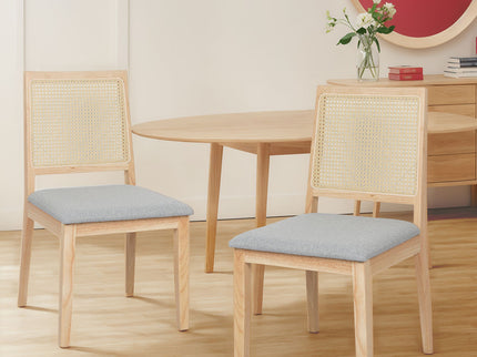 Levede 2x Rattan Dining Chair Solid Wood Lounge-1910112280184492039
