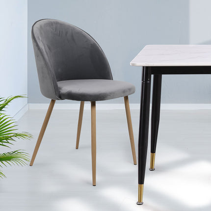 Levede 2x Dining Chairs Seat French Grey-1975420492244455431