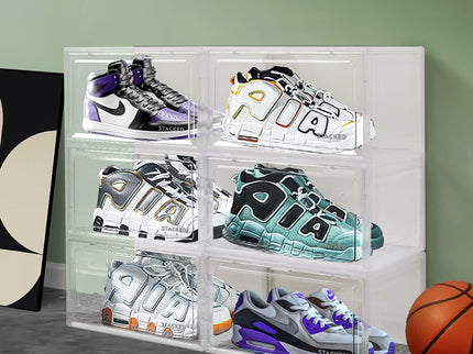 Stacked Shoe Box Acrylic Sneaker Display 6PC Clear-1864184607092641799