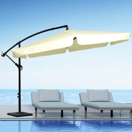 Mountview 3M Outdoor Umbrella Beach Beige With Base-1975420433687777287