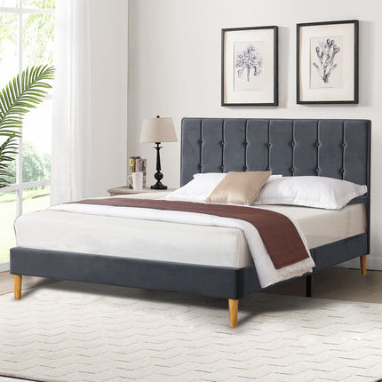 Levede Bed Frame Queen Size Mattress Grey-1973194030061850631