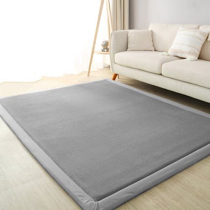 Marlow Coral Velvet Area Rugs Large Mat 150x200cm Grey-1954802461982199815