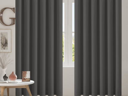 2x Blockout Curtains Panels 3 Layers Charcoal-1942353384132710406