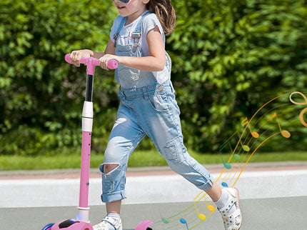 Bopeep Foldable Kids Scooter LED Music Pink-1954802362795298822