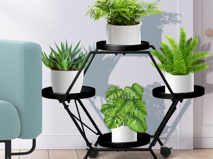 Levede Plant Stand Garden Outdoor Indoor Black-1864184724776423431