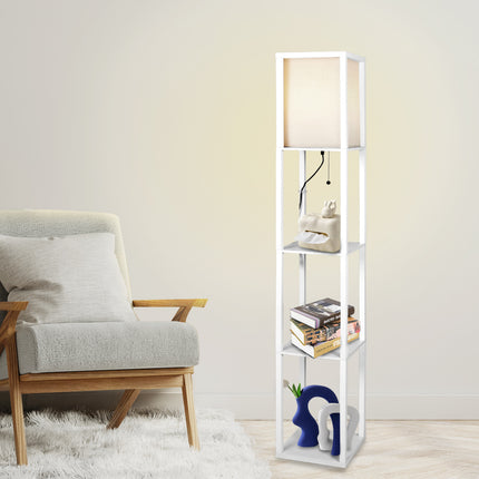 EMITTO Floor Lamp Storage Shelf LED White-1973193956724445191