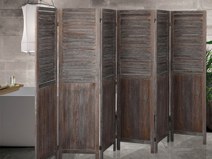 Levede 6 Panel Partition Room Divider Brown-1864184741180346375