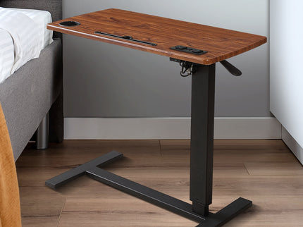Levede Mobile Standing Desk Foldable Brown Fold-1910113012719685639