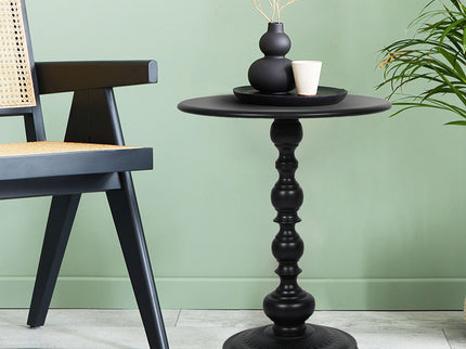Levede Side Table Vintage End Round Black-1942353405662072839