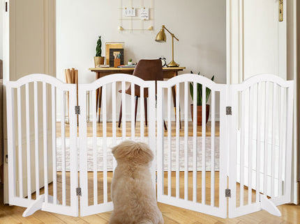 PaWz Wooden Pet Gate Dog Fence Safety White-1864184532832489479